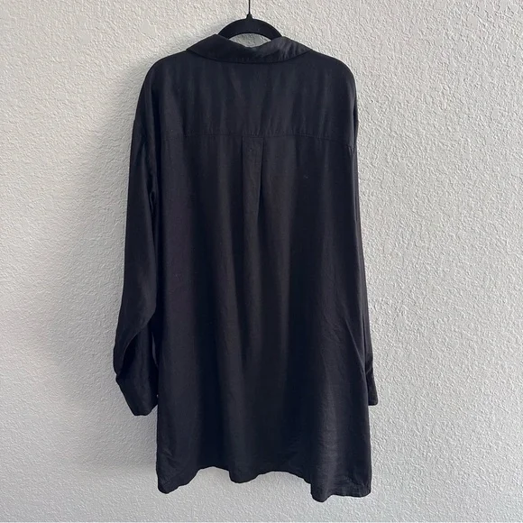 Universal Standard Black Linen Blend Hi Lo Tunic Top Size L - Picture 2 of 12